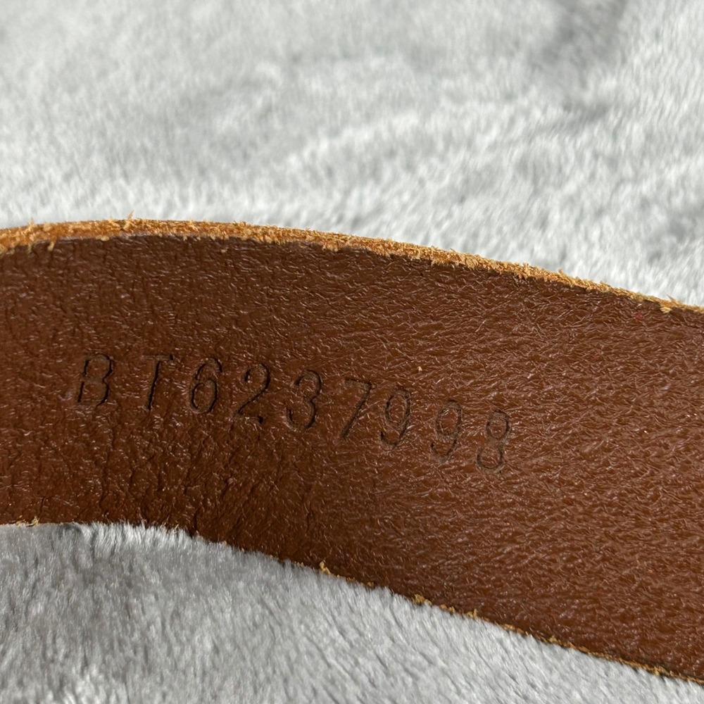 Vintage Fossil Brand Leather Belt Small Distressed Floral Patchwork Brown Multi - Picture 7 of 10